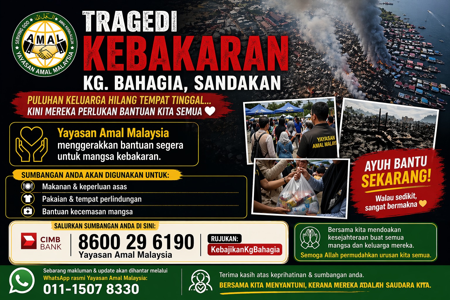 Sumbangan Kebajikan Kebakaran Kg Bahagia Sabah